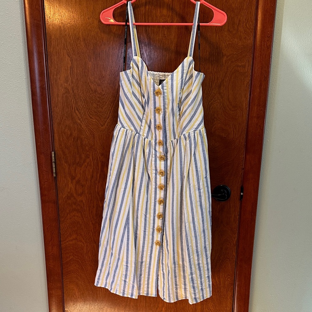 Vince Camuto Yellow and Blue Striped Dress